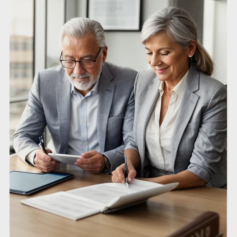Legal advisor discussing pension documents
